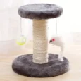 Arbol para gatos rústico de dos niveles con poste rascador